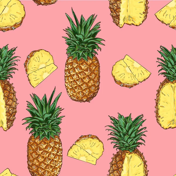 Sömlös Vecor ananas mönster — Stock vektor