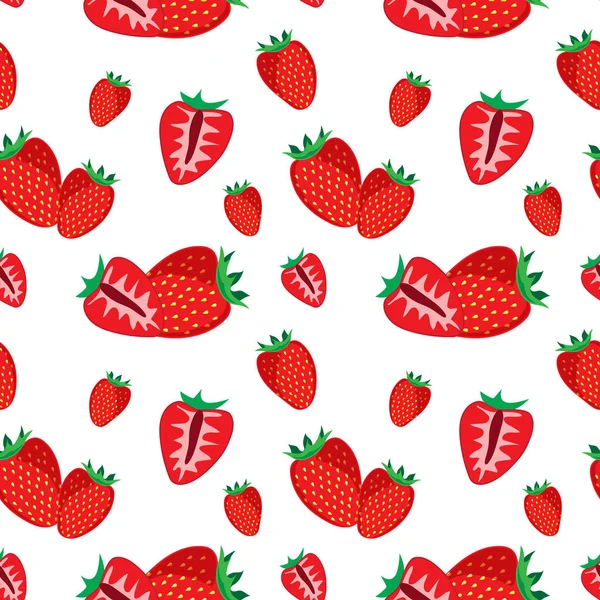 Seamless Vector Strawberries Pattern — Stock Vector