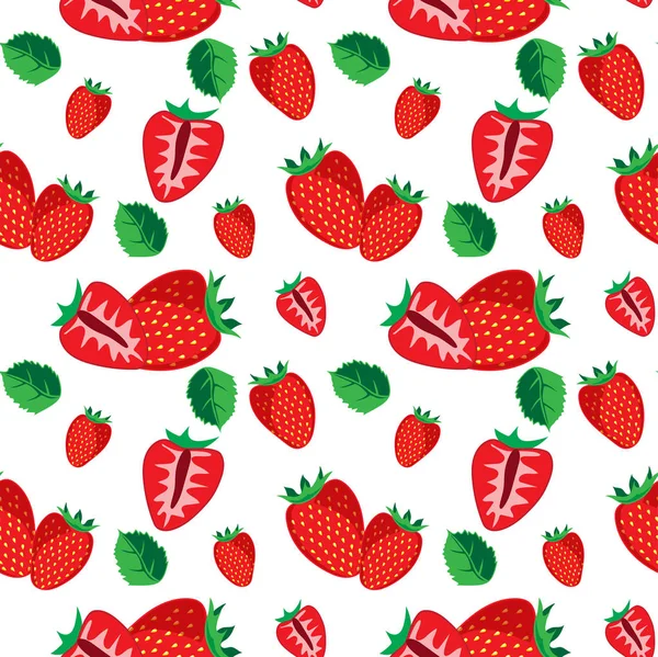 Patrón de fresas vectorial inconsútil — Archivo Imágenes Vectoriales