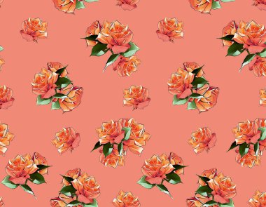 Sorunsuz gül vektör çiçek deseni