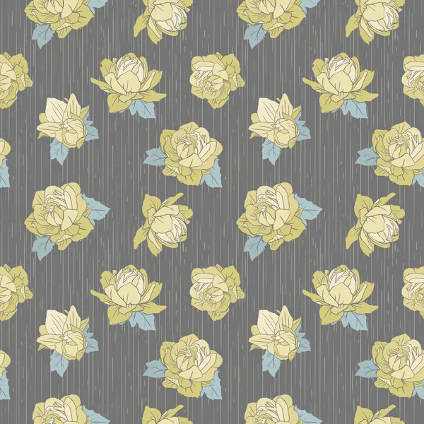 シームレスなベクトルの牡丹の花のパターン — ストックベクタ