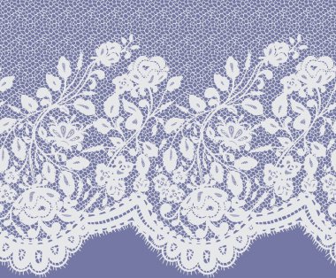 Kesintisiz beyaz vektör dantel modeli