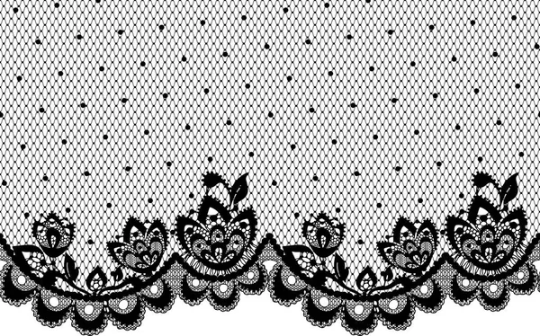 Modèle de dentelle vectorielle noire sans couture — Image vectorielle