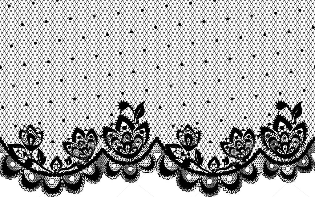 Seamless Black Vector Lace Pattern