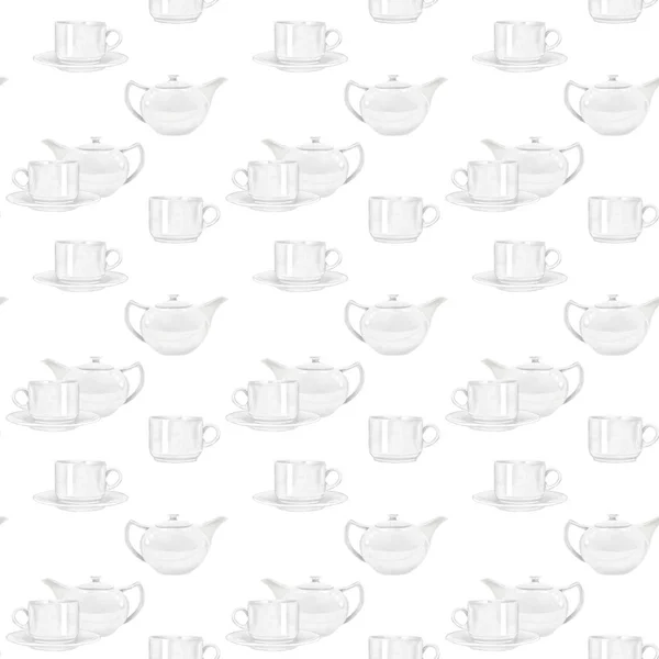 Seamless Watercolor Tea Pattern — Stock Photo, Image