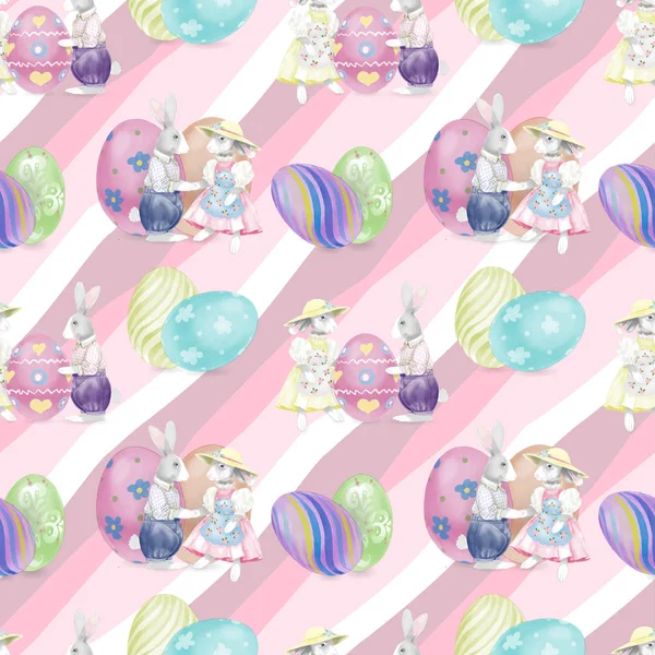 Seamless Watercolor Easter Pattern — Stock Photo, Image