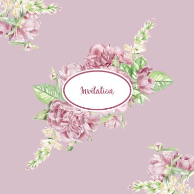 Suluboya Peonies kartı