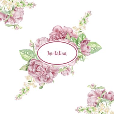 Suluboya Peonies kartı