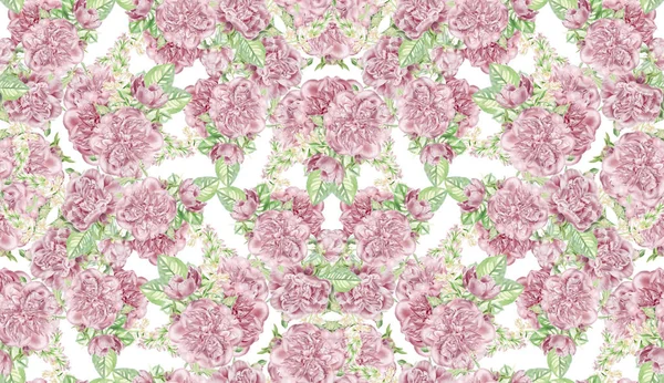 Seamless Watercolor Peonies Pattern