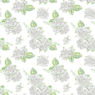 Sorunsuz suluboya Peonies desen