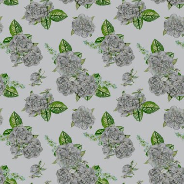 Sorunsuz suluboya Peonies desen