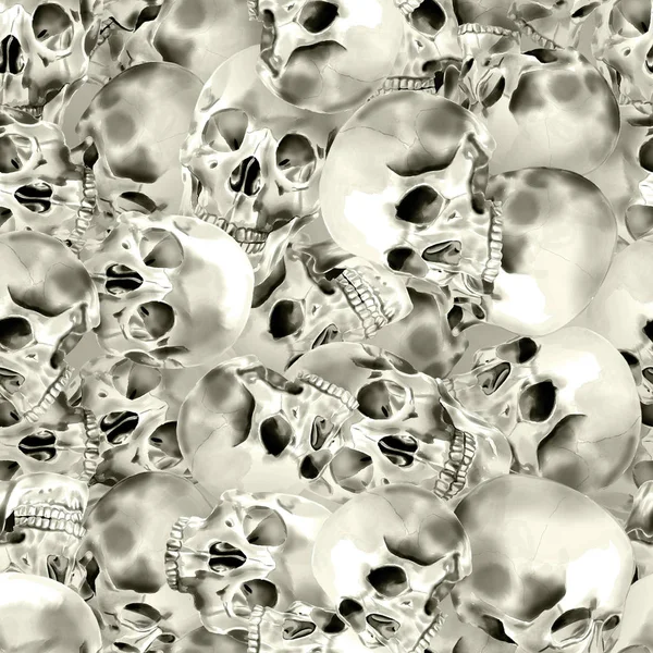 Безшовний акварельний череп Візерунок — стокове фото