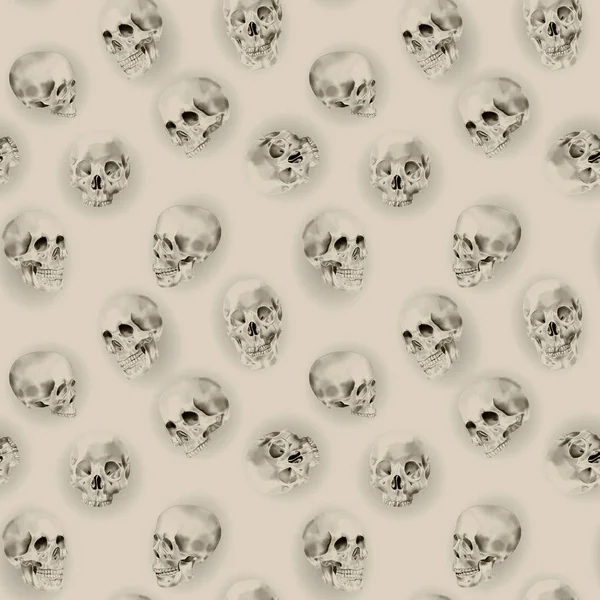 Seamless Watercolor Skull Pattern