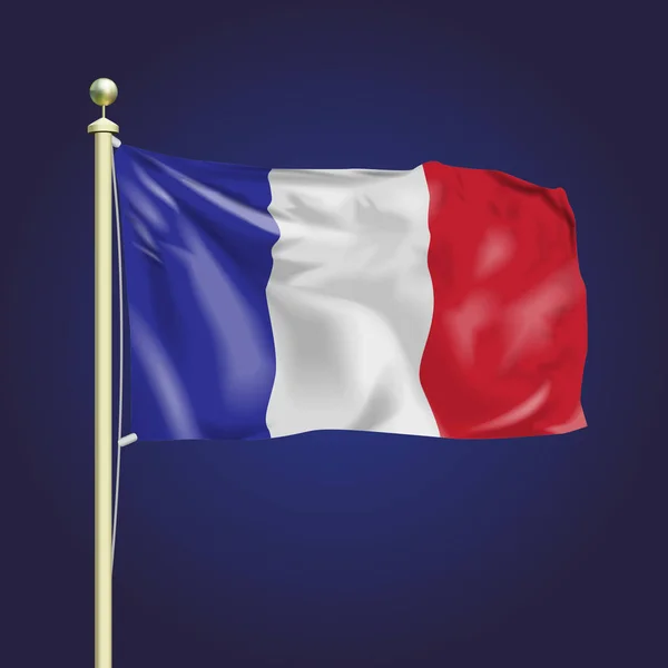 Vetor Realista Bandeira Francesa — Vetor de Stock