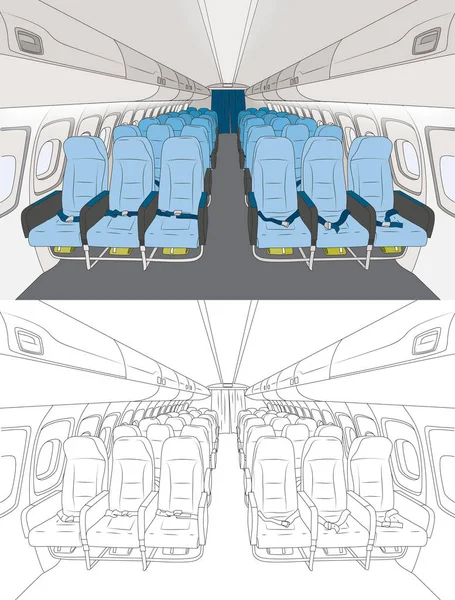 Vektor Flugzeugkabine Illustration — Stockvektor