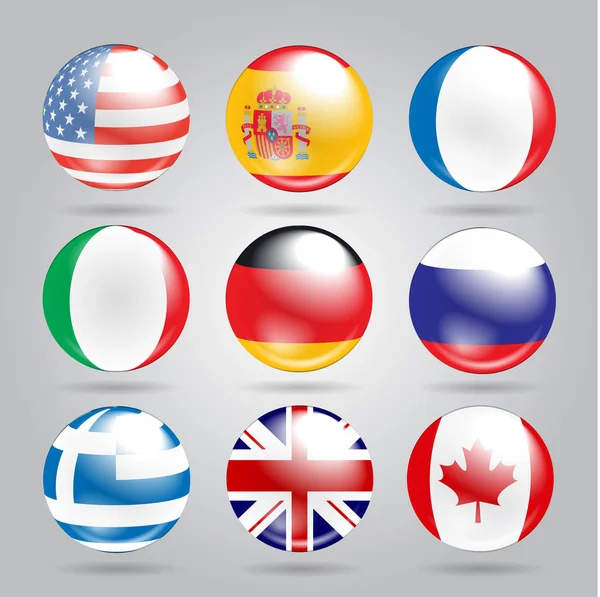Vecteur Diverses sphères de drapeau — Image vectorielle