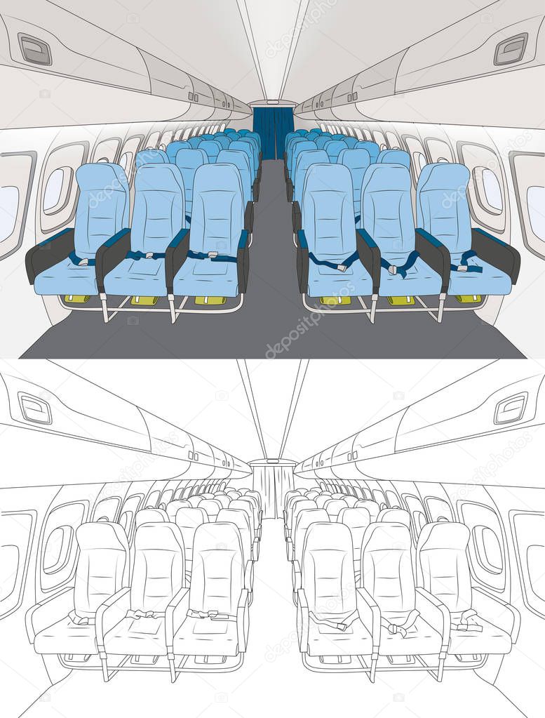 Vector Aircraft Cabin Illustration