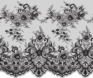 Sorunsuz siyah vektör dantel modeli