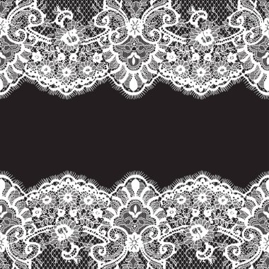 Kesintisiz beyaz vektör dantel modeli