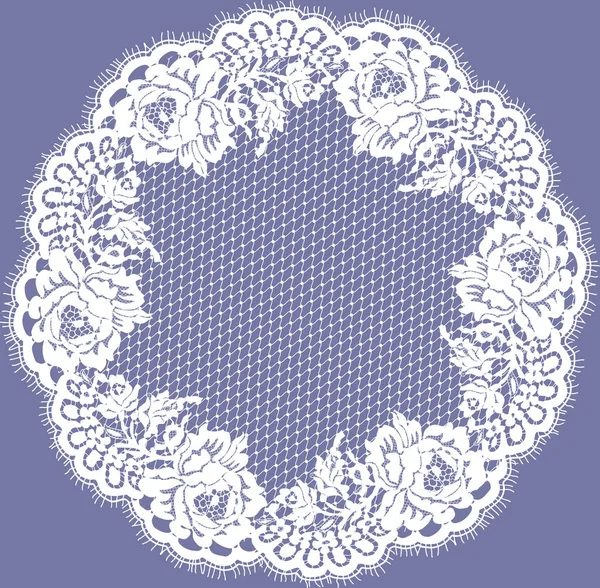 Vector White Lace Circle Pattern — Stock Vector