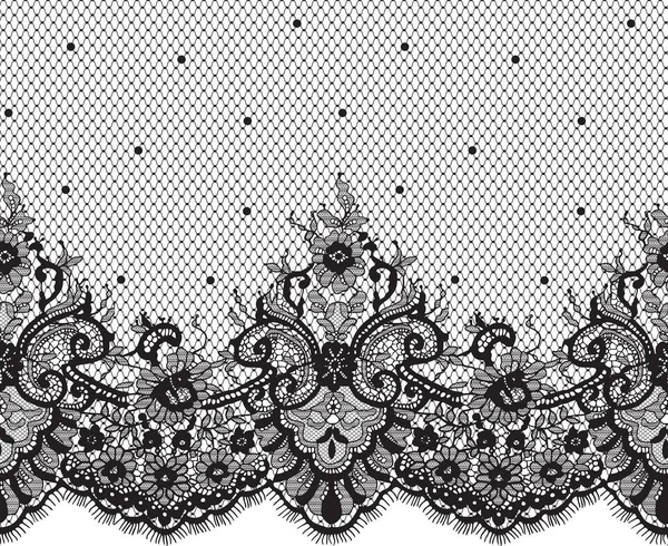 Modèle de dentelle vectorielle noire sans couture — Image vectorielle