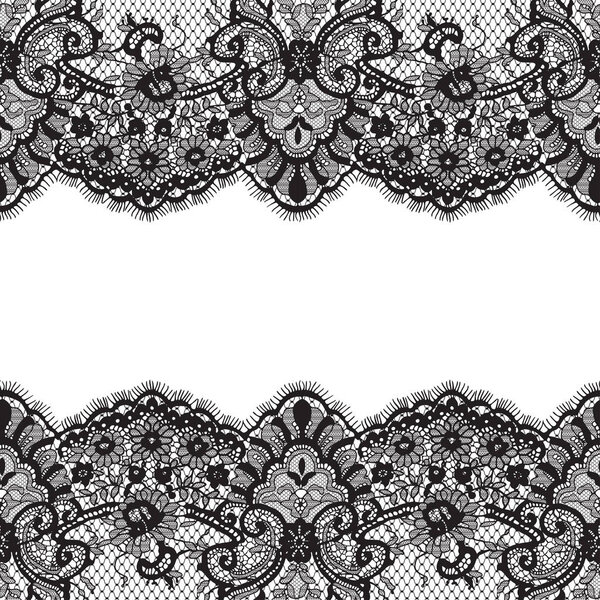 Seamless Black Vector Lace Pattern