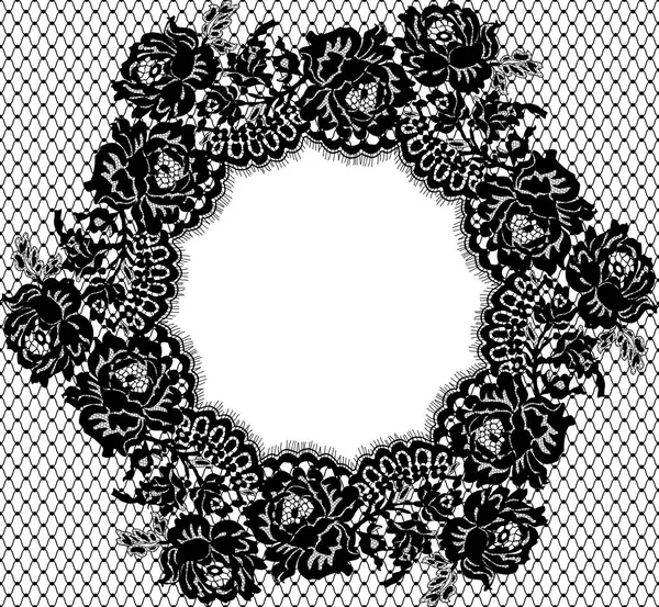 Векторний чорний круг Візерунок мережива — стоковий вектор