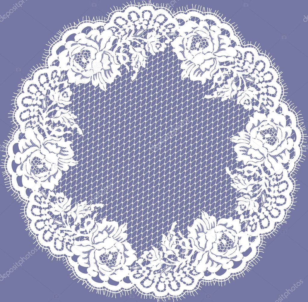 Vector White Lace Circle Pattern
