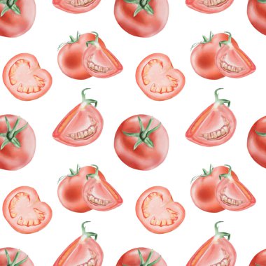 Sorunsuz suluboya domates desen