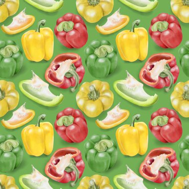 Sorunsuz suluboya tatlı biber desen