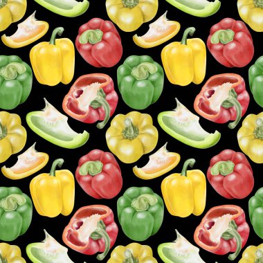 Sorunsuz suluboya tatlı biber desen