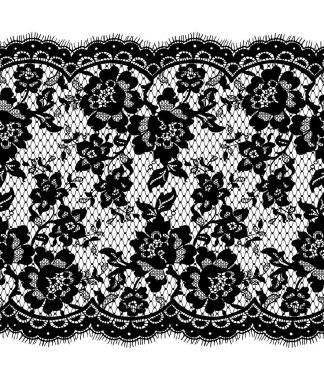 Sorunsuz vektör siyah dantel modeli