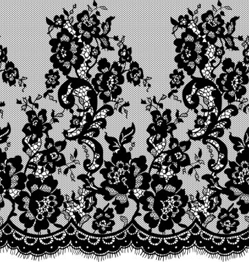 Sorunsuz vektör siyah dantel modeli