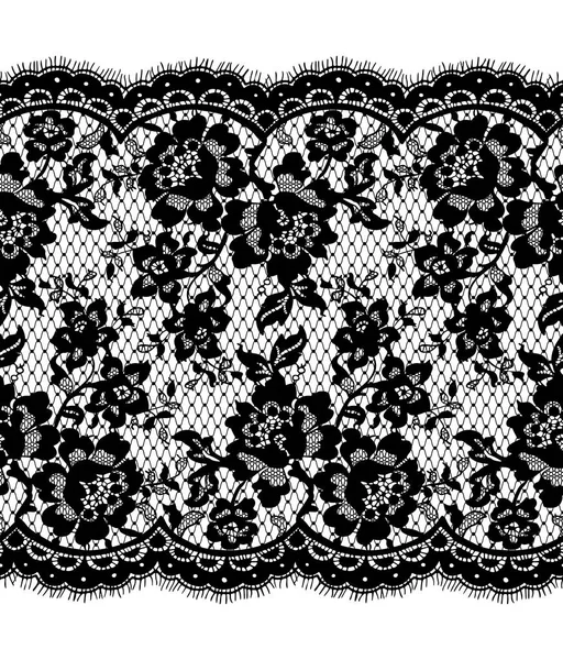 Modèle de dentelle noire vectorielle sans couture — Image vectorielle