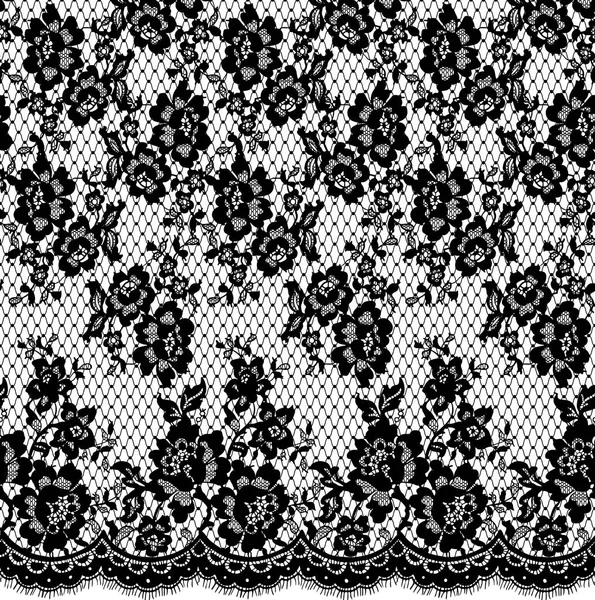 Seamless Vector Black Lace Pattern — Stock Vector