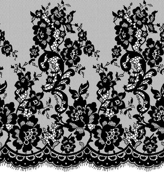 Seamless Vector Black Lace Pattern — Stock Vector