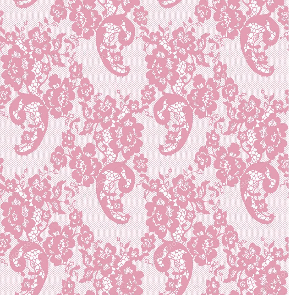 Seamless Vector Pink Lace Pattern — Stock Vector © maryswell 149687482