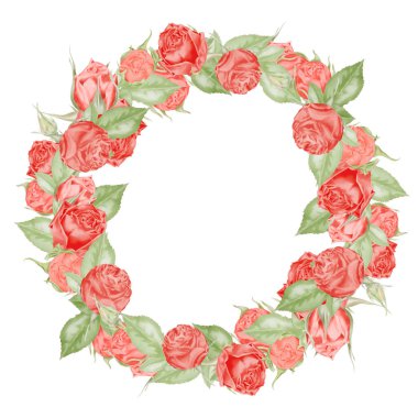 Suluboya güller çerçevesi