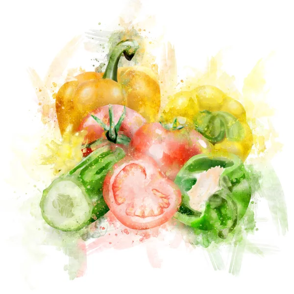 Watercolor Vegetables Illustration
