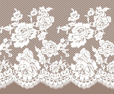 Sorunsuz vektör beyaz dantel modeli