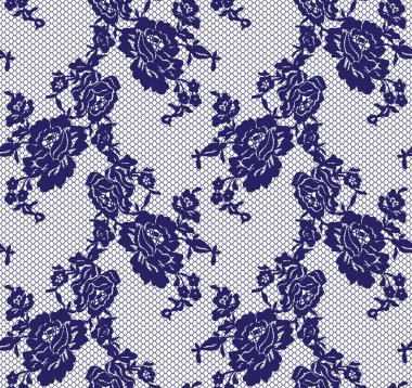 Sorunsuz vektör mavi dantel modeli