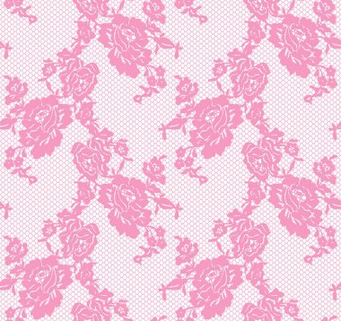 Sorunsuz vektör pembe dantel modeli