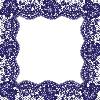Vector mavi dantel kare