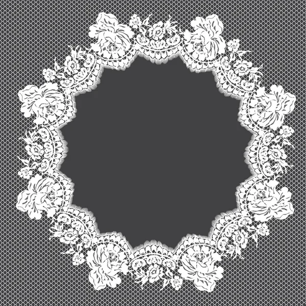 Vector White Lace Frame — Stock Vector