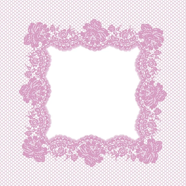 Vector Pink Lace Frame — Stock Vector