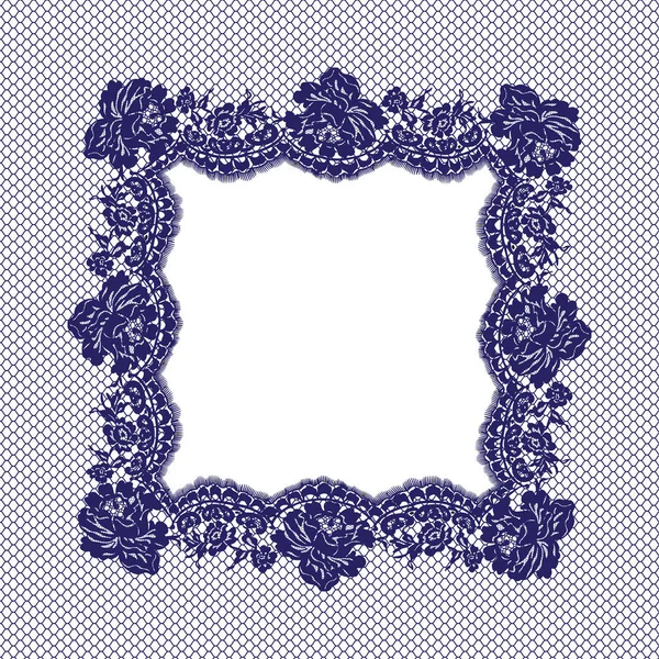 Vector blauwe kant frame — Stockvector