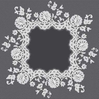Vektör ayrıntılı Beyaz dantel çerçeve