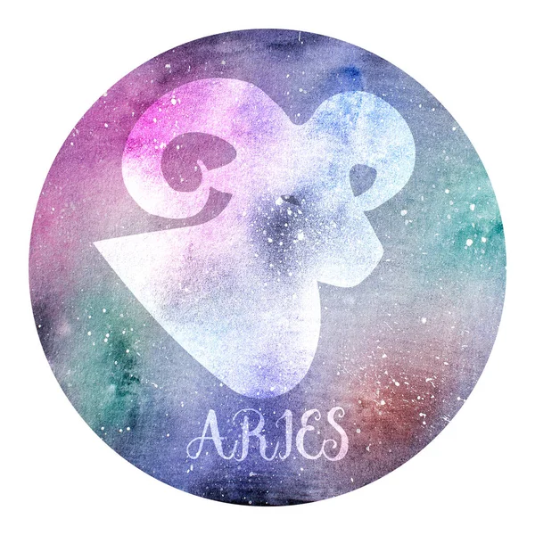 Acuarela Signo de Aries del Zodíaco — Foto de Stock