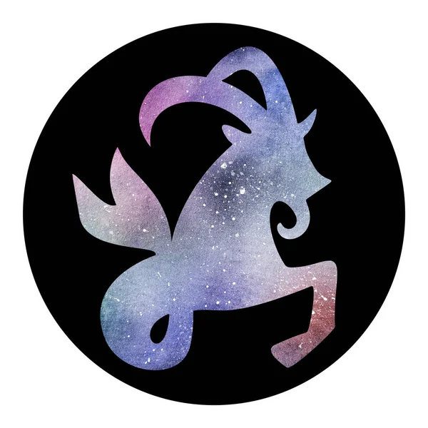 Watercolor Zodiac Capricorn Sign — Stock Photo, Image