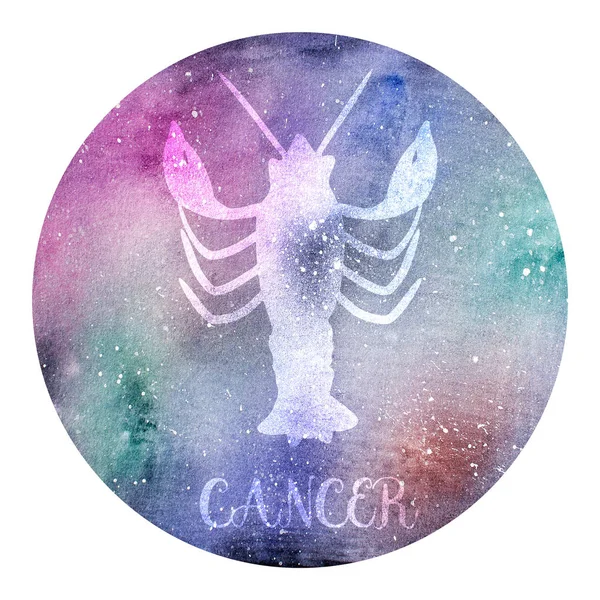 Sinal de câncer de zodíaco aquarela — Fotografia de Stock